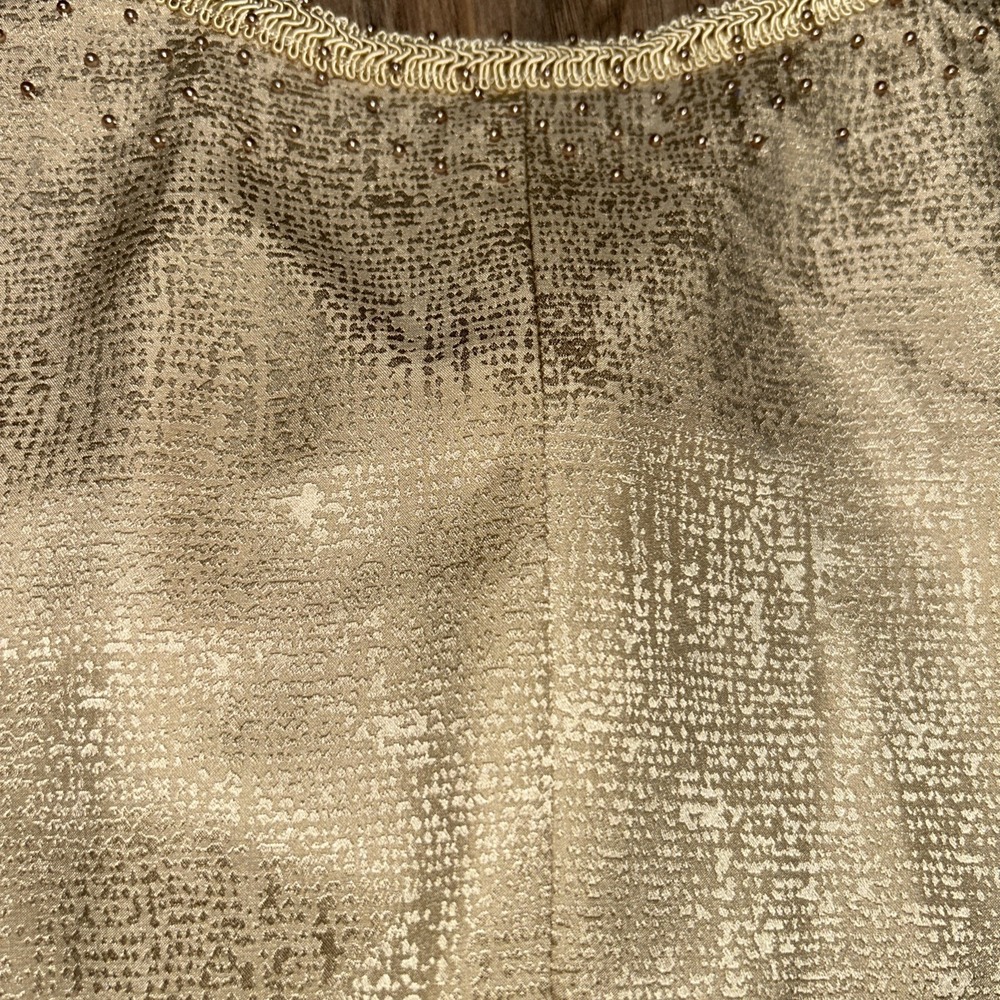 NWT Adrianna Papell 100% Silk Headed Gold Jacket,‎ Women's 8 Petite - Picture 10 of 11